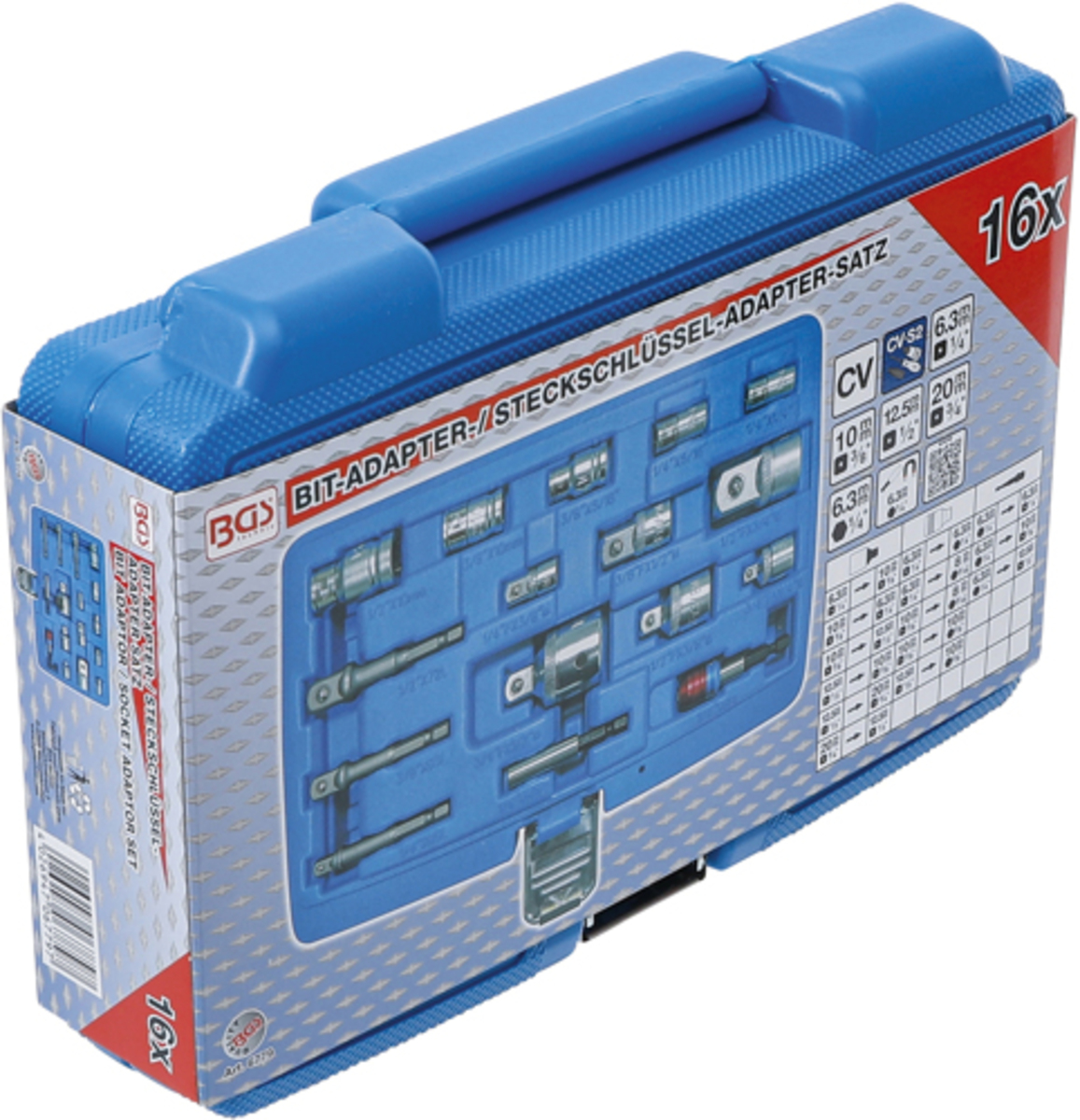 Set adaptoare pentru biti si chei tubulare 16 piese BGS Technic 6779