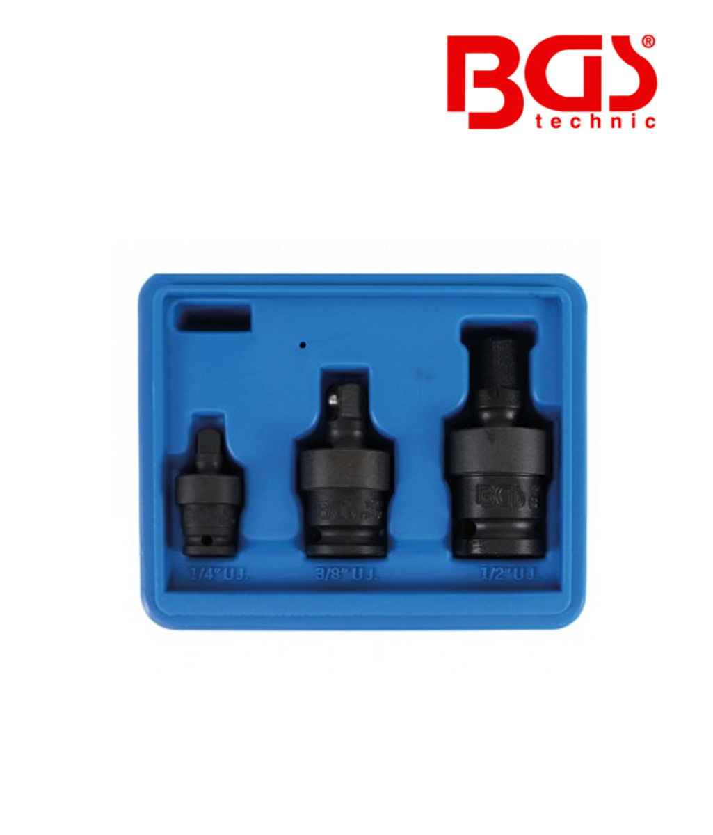 Set articulatii de impact 1/4" - 3/8" - 1/2" - 3 piese BGS Technic 9459 Set articulatii de impact 1/4" - 3/8" - 1/2" - 3 piese BGS Technic 9459