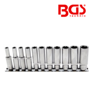 Set chei tubulare 6 colturi extra lungi 6,3mm - 1/4" - 11 piese BGS Technic 2429