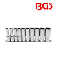 Set chei tubulare adanci cu profil hexagon 3/8"-15/16" - 1/2"- 10 piese BGS Technic 2435 Set chei tubulare adanci cu profil hexagon 3/8"-15/16" - 1/2"- 10 piese BGS Technic 2435
