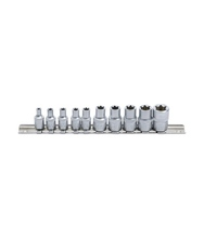 Set chei tubulare Profil E 1/4"-3/8" E4-E16 10 piese BGS Technic 9548 Set chei tubulare Profil E 1/4"-3/8" E4-E16 10 piese BGS Technic 9548