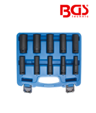 Set chei tubulare adanci de impact 12,5 mm - 1/2" - 10-24 mm - 10 piese BGS Technic 5206