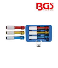 Set tubulare de impact cu protectie 17-19-21 mm - 1/2" - 150 mm BGS Technic 7100 