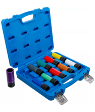 Set tubulare de impact cu protectie pentru jante din aliaj antrenare 1/2" 15-24mm 10 piese BGS Technic 7311 Set tubulare de impact cu protectie pentru jante din aliaj antrenare 1/2" 15-24mm 10 piese BGS Technic 7311