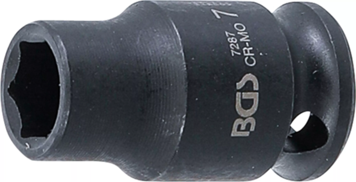 Tubulara de impact scurta 1/4" - 7mm in 6 colturi  BGS 7287 Tubulara de impact scurta 1/4" - 7mm in 6 colturi  BGS 7287