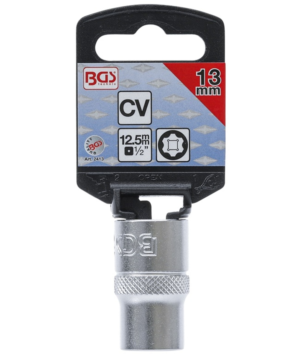 Tubulara "Super Lock" scurta 6 colturi 1/2"-13mm  BGS Technic 2413 Tubulara "Super Lock" scurta 6 colturi 1/2"-13mm  BGS Technic 2413