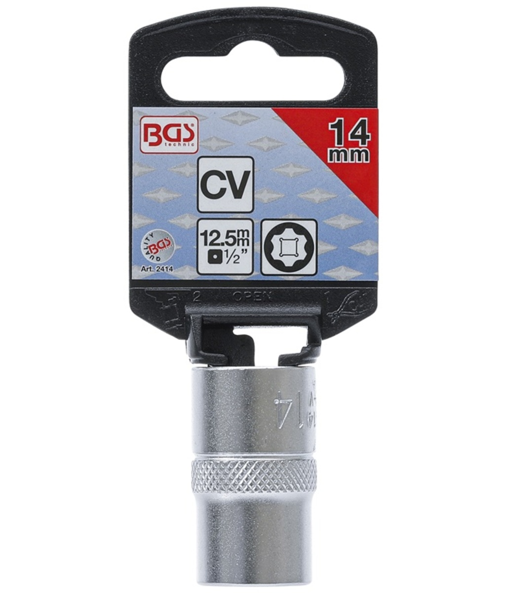 Tubulara "Super Lock" scurta 6 colturi 1/2"-14mm  BGS Technic 2414 Tubulara "Super Lock" scurta 6 colturi 1/2"-14mm  BGS Technic 2414