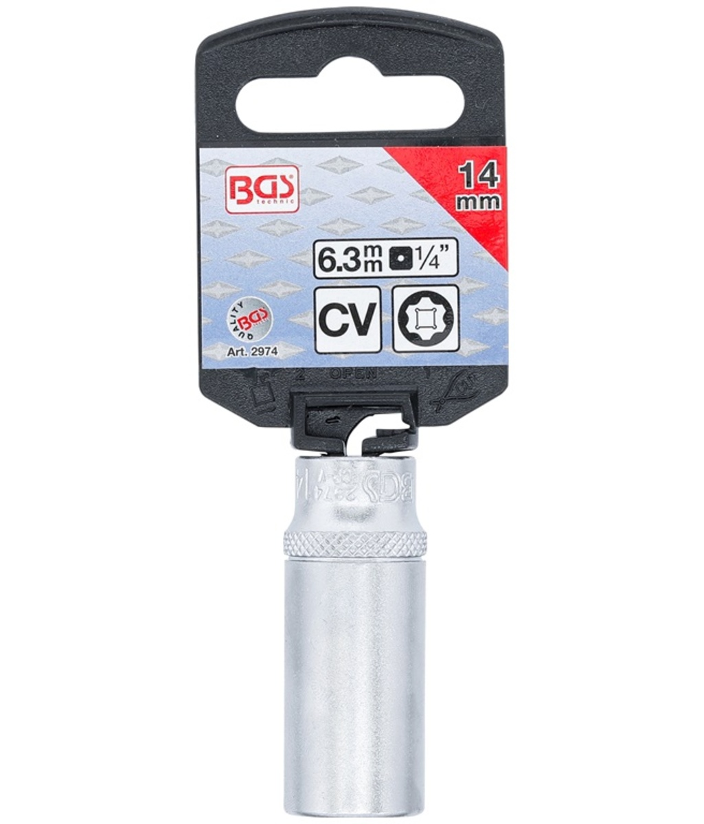 Tubulara Pro Torque "Super Lock" lunga 1/4"-14mm BGS Technic 2974 Tubulara Pro Torque "Super Lock" lunga 1/4"-14mm BGS Technic 2974