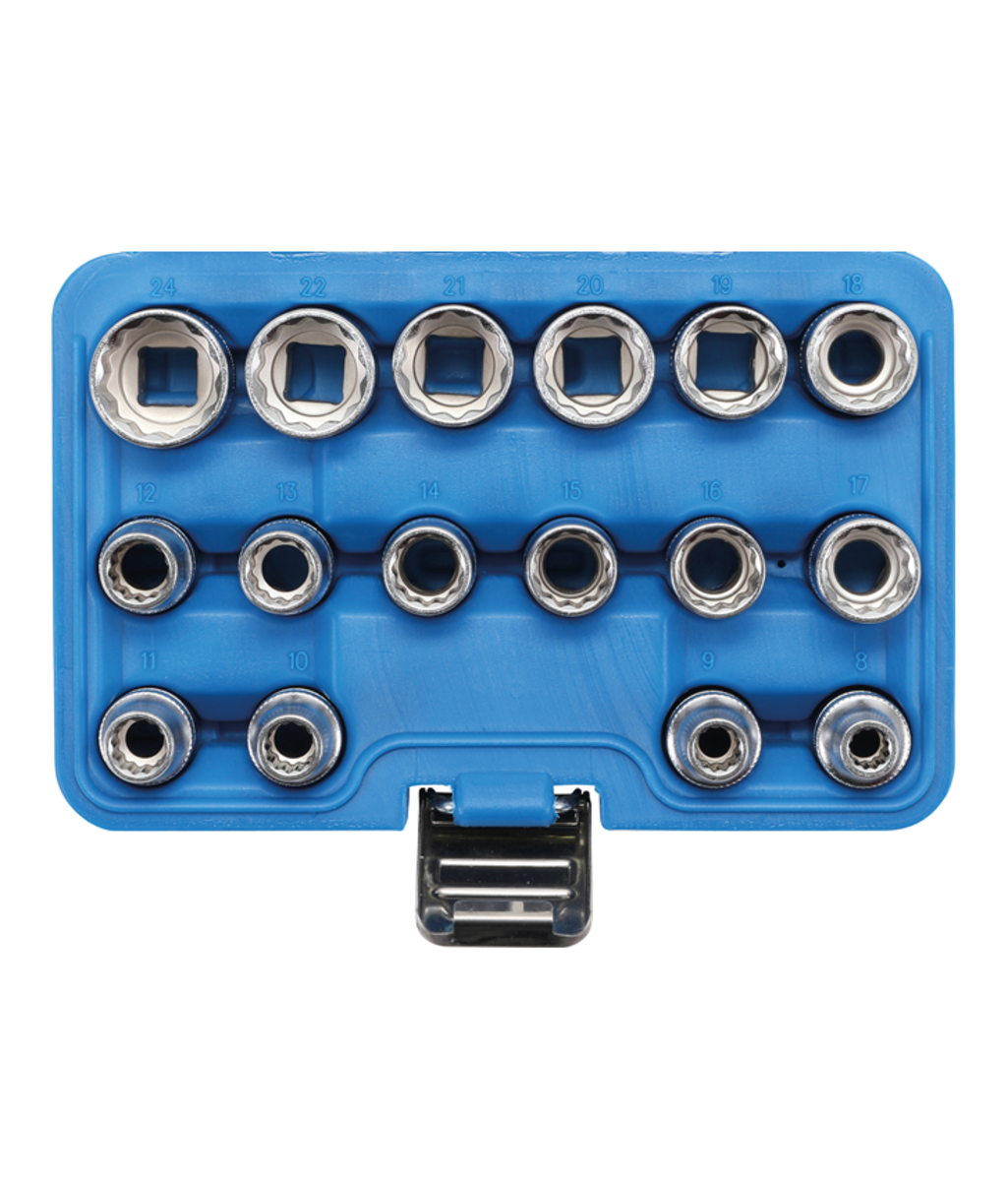 Set chei tubulare 8 - 24 mm in 12 colturi 12,5 mm - 1/2" - 16 piese BGS Technic 2226
