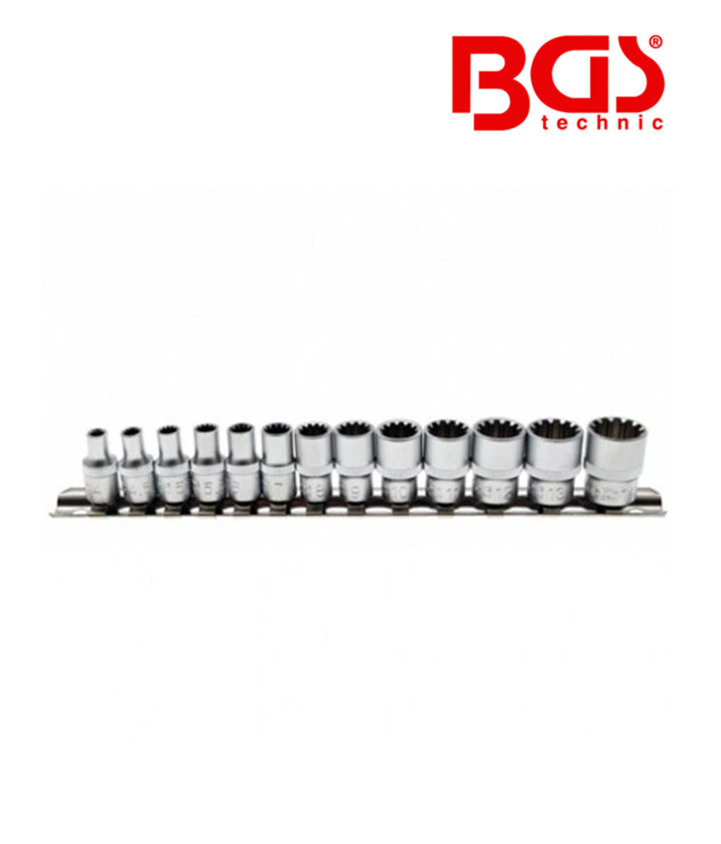 Set chei tubulare Gear Lock 4-14mm - 1/4" - 13 piese BGS Technic 2150
