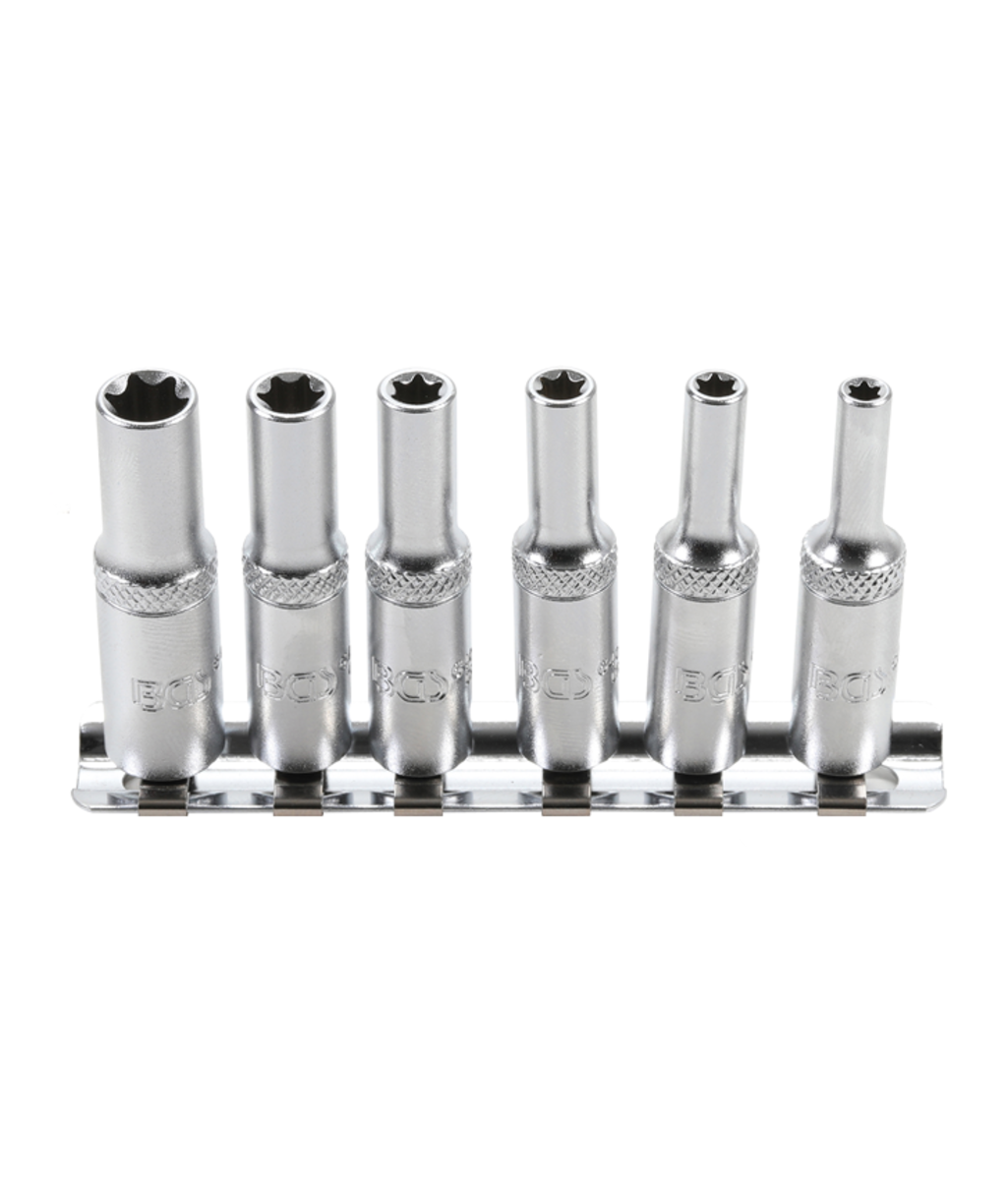 Set chei tubulare lungi Profil E, E4-E10 - 1/4" - 6 piese BGS Technic 6403