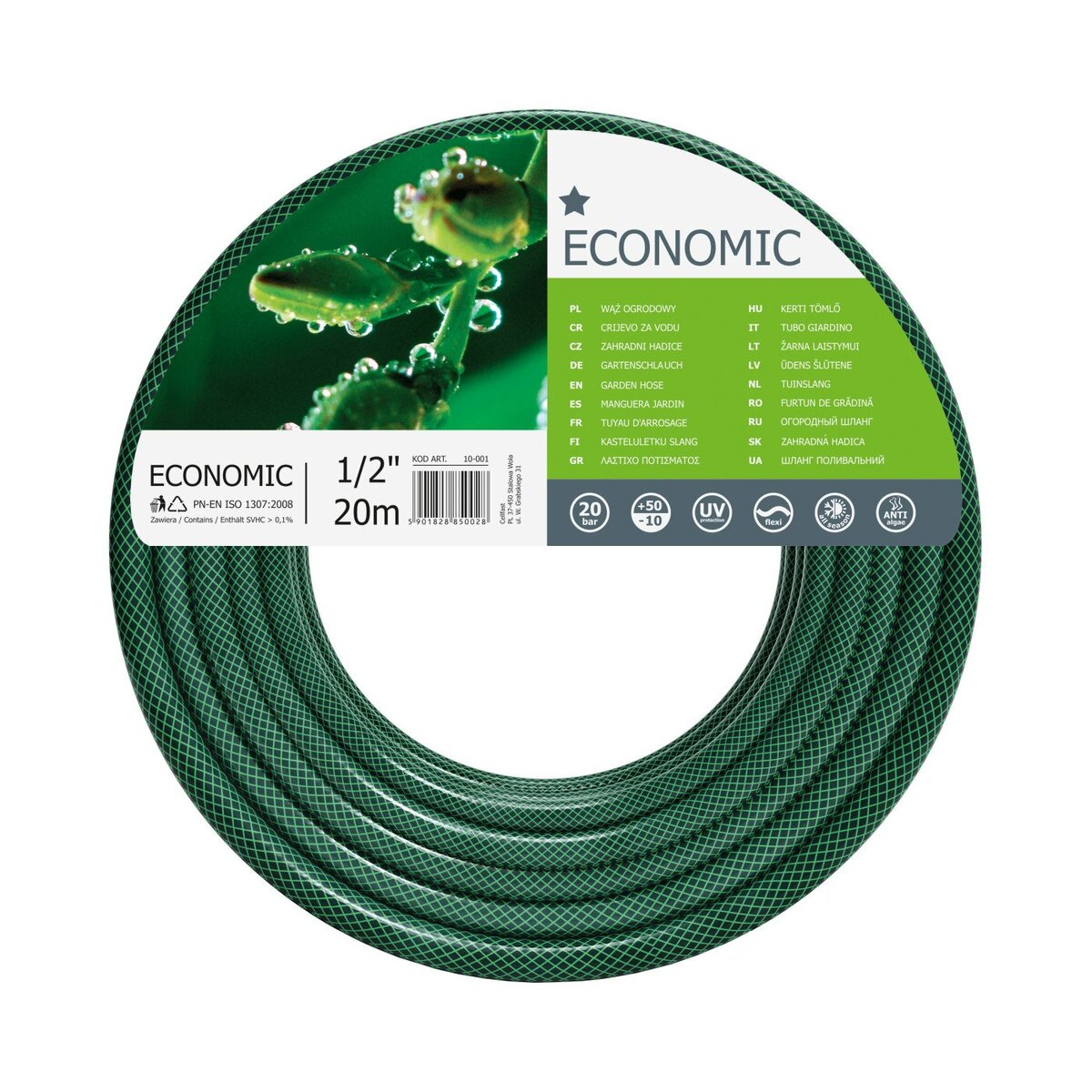 Furtun de gradina ECONOMIC 1/2" - 30 metri cu 3 straturi CellFast 10-002 Furtun de gradina ECONOMIC 1/2" - 30 metri cu 3 straturi CellFast 10-002