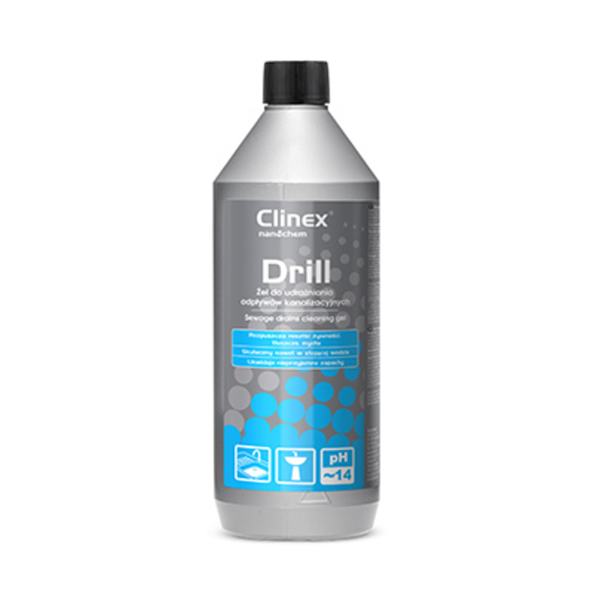 Solutie gel profesionala pentru dizolvarea diverselor reziduri Clinex Drill 1 litru 