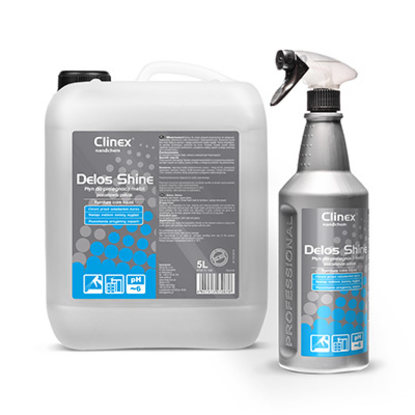 Solutie profesionala pentru ingrijirea mobilei Clinex Delos Shine 5 litri 