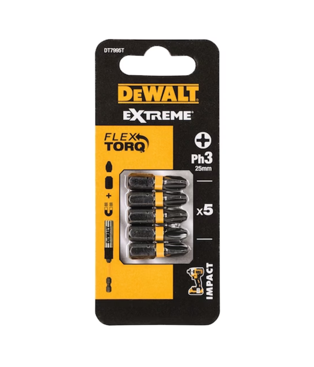 Trusa insurubare cu Biti PH3 de impact 5 piese Dewalt DT7995T-QZ Trusa insurubare cu Biti PH3 de impact 5 piese Dewalt DT7995T-QZ