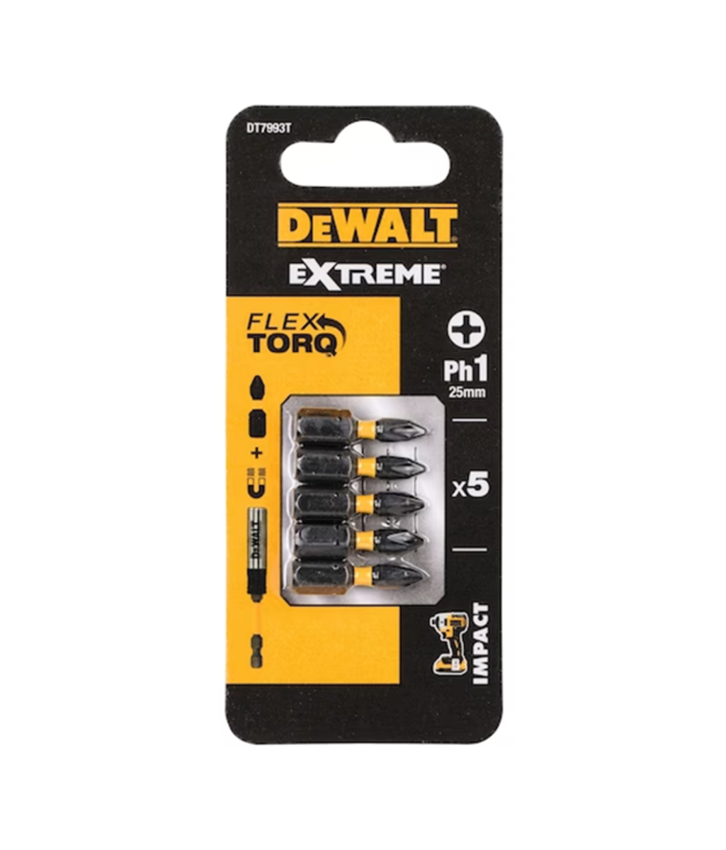 Trusa insurubare cu Biti PH1 de impact 5 piese Dewalt DT7993T-QZ Trusa insurubare cu Biti PH1 de impact 5 piese Dewalt DT7993T-QZ