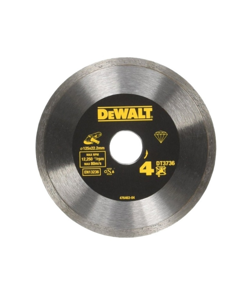 Disc diamantat pentru debitare placi ceramice 125x22.2x1.6mm Dewalt DT3736 Disc diamantat pentru debitare placi ceramice 125x22.2x1.6mm Dewalt DT3736