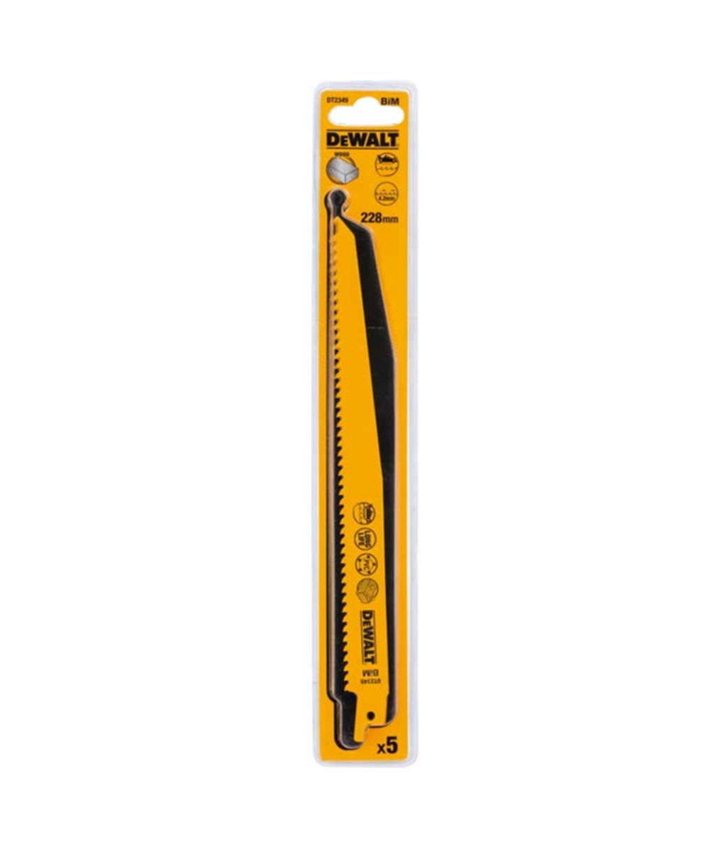 Set 5 lame fierastrau sabie 228mm/lemn-plastic Dewalt DT2349  Set 5 lame fierastrau sabie 228mm/lemn-plastic Dewalt DT2349