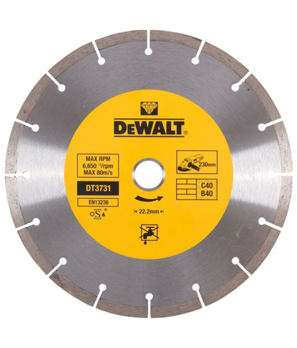 Disc diamantat segmentat 230x22.2x2.3mm Dewalt DT3731 Disc diamantat segmentat 230x22.2x2.3mm Dewalt DT3731