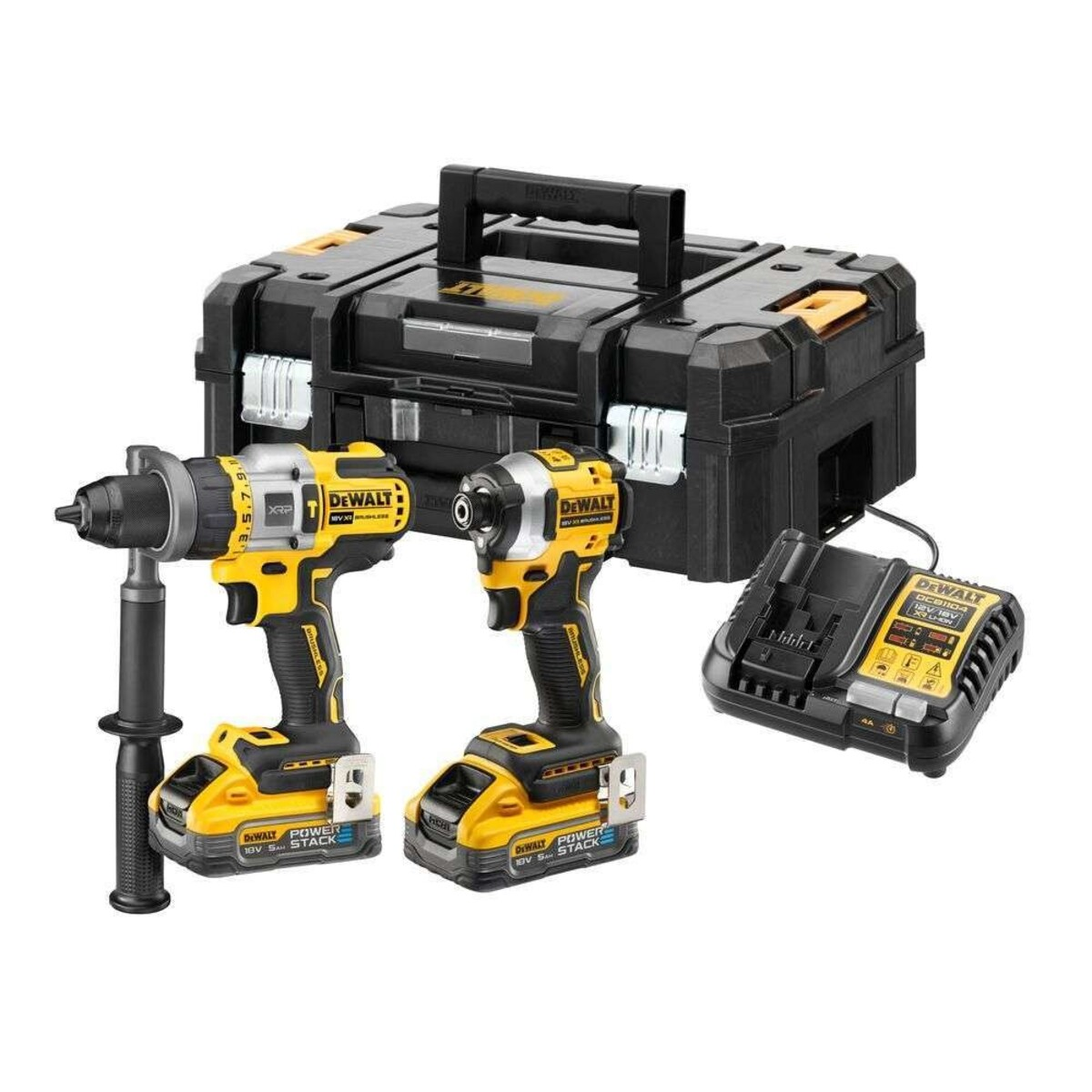 Set 2 scule Dewalt 18V 2 acumulatori 1.7Ah/5.0Ah Powerstack DCK2052H1E1T-QW