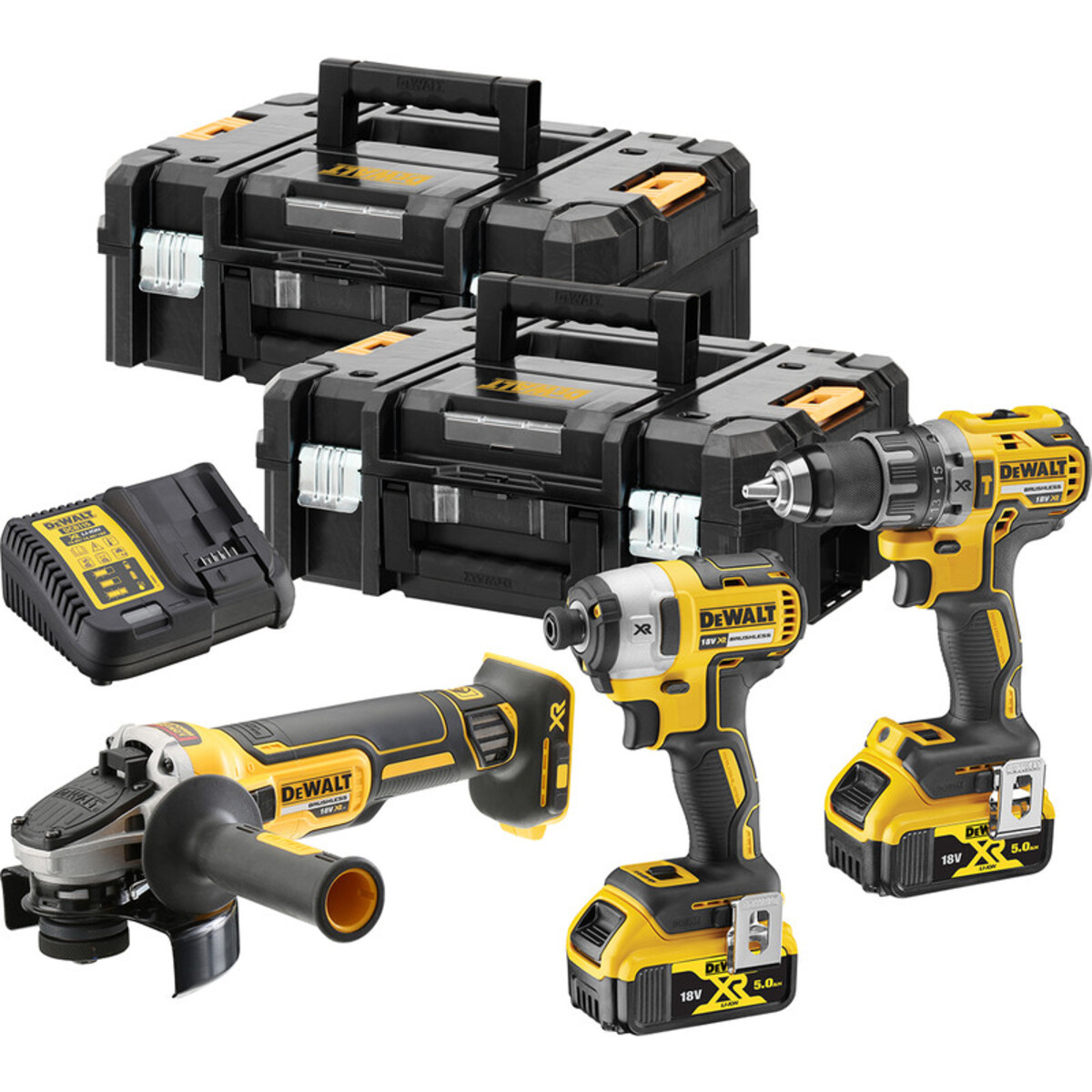 Set de 3 scule Dewalt 18V DCK384P2T-QW cu 2 acumulatori 5.0Ah Set de 3 scule Dewalt 18V DCK384P2T-QW cu 2 acumulatori 5.0Ah