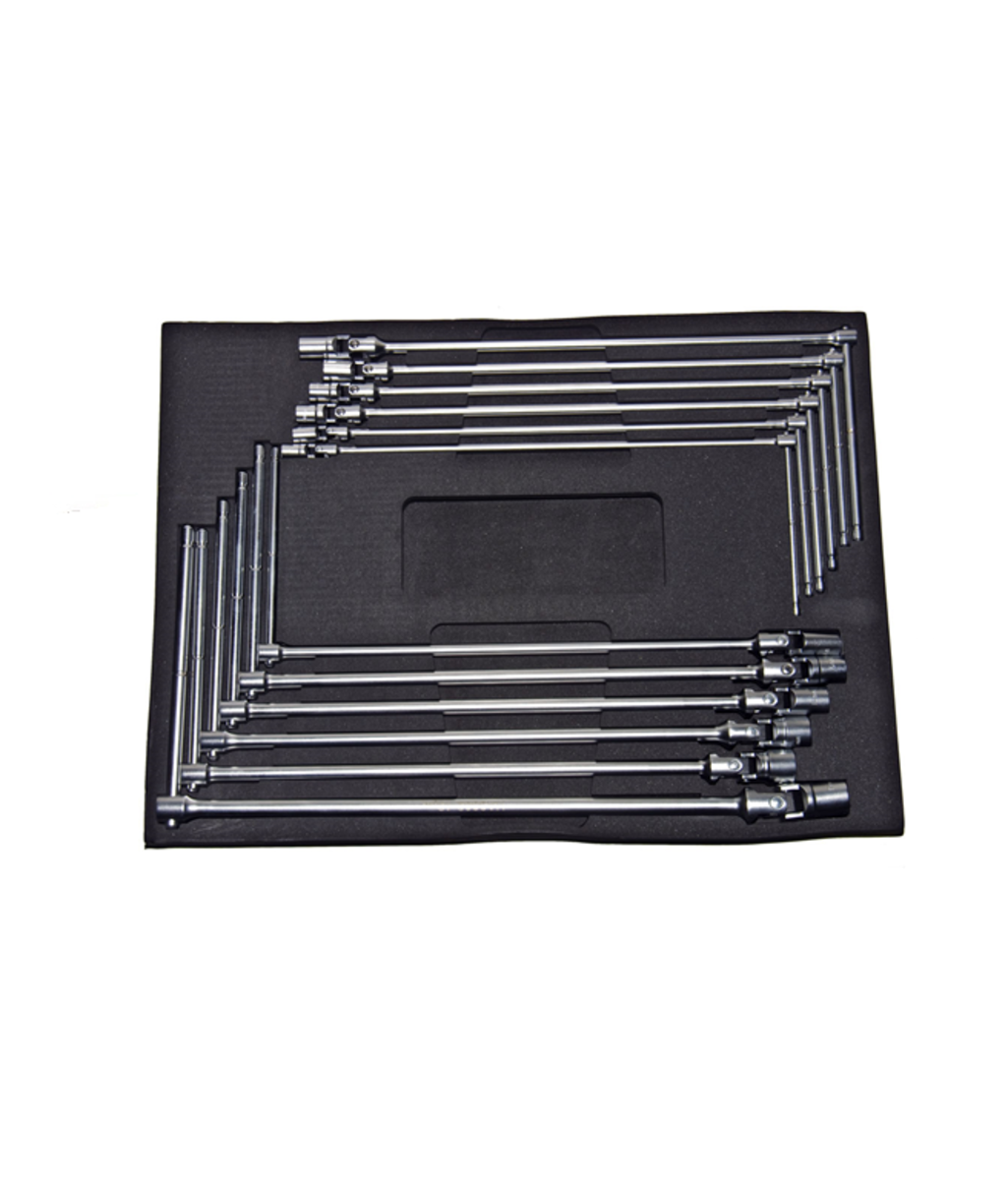 Set chei tubulare cu maner tip T in burete de stocare 8 - 19mm Ellient Tools