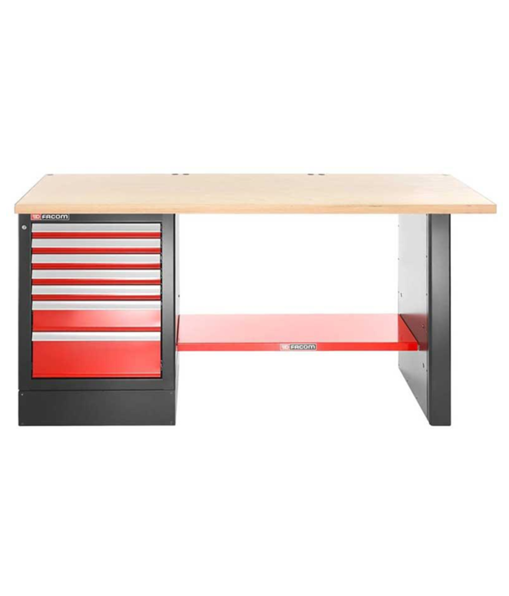 Banc de lucru cu blat din lemn si 7 sertare Facom JLS2-2MW7DL