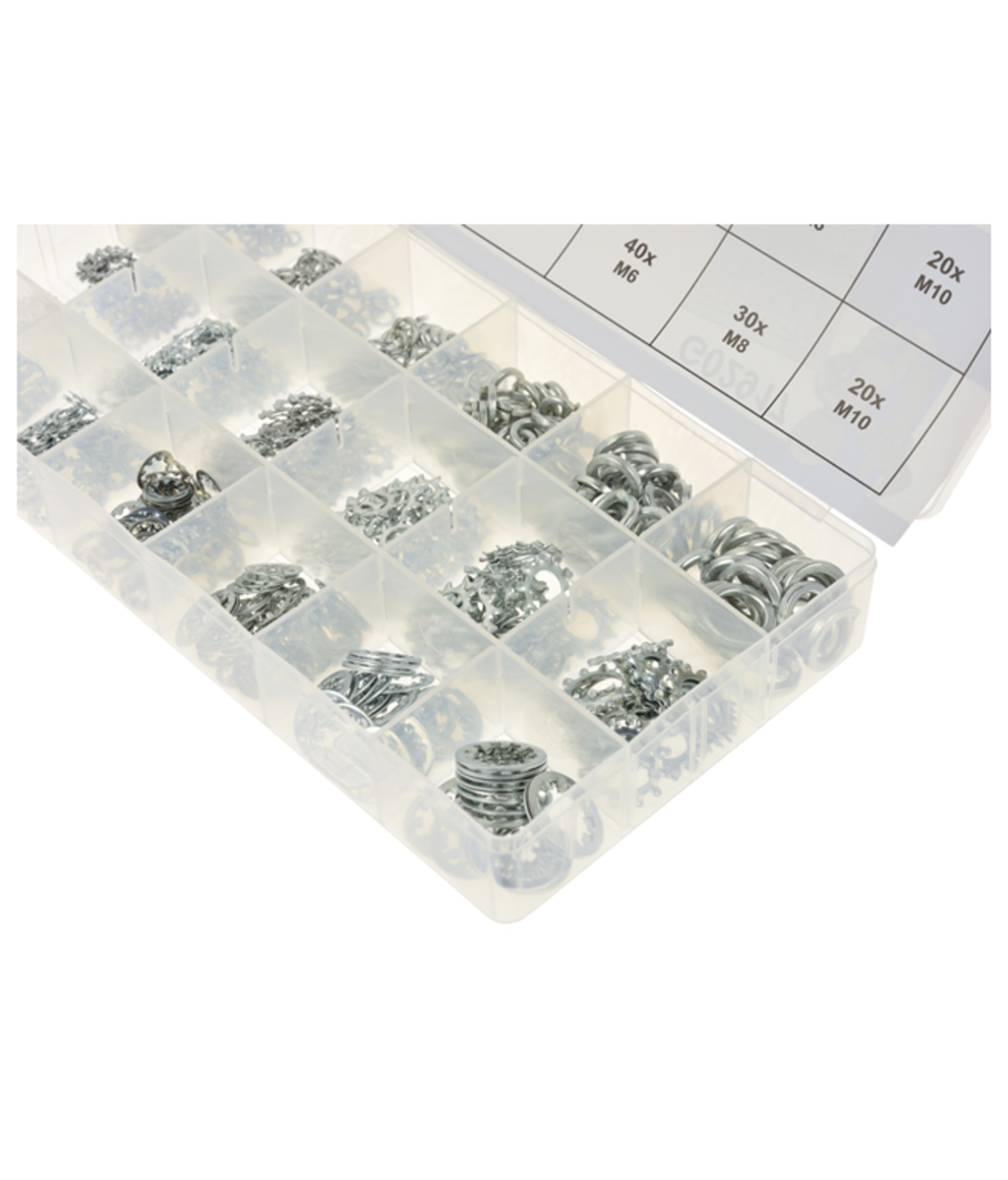 Set saibe pentru blocare 720 piese Geko G02917 Set saibe pentru blocare 720 piese Geko G02917