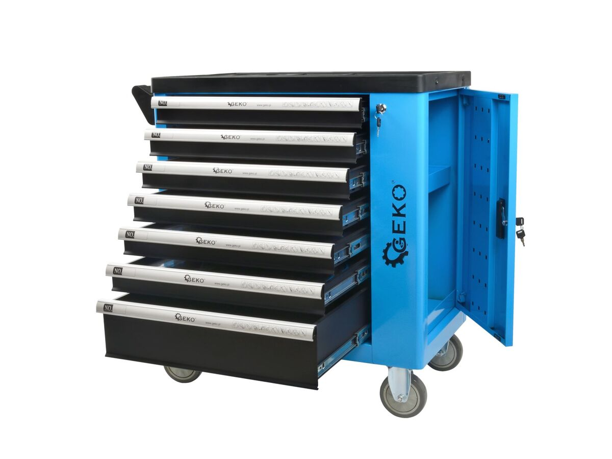 Dulap de scule cu 7 sertare echipat cu 243 piese Geko G10833 Dulap de scule cu 7 sertare echipat cu 243 piese Geko G10833