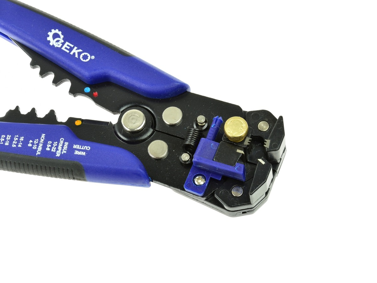 Trusa cu cleste universal decablator si sertizat automat si conectorii 260 piese Geko G01776 Trusa cu cleste universal decablator si sertizat automat si conectorii 260 piese Geko G01776