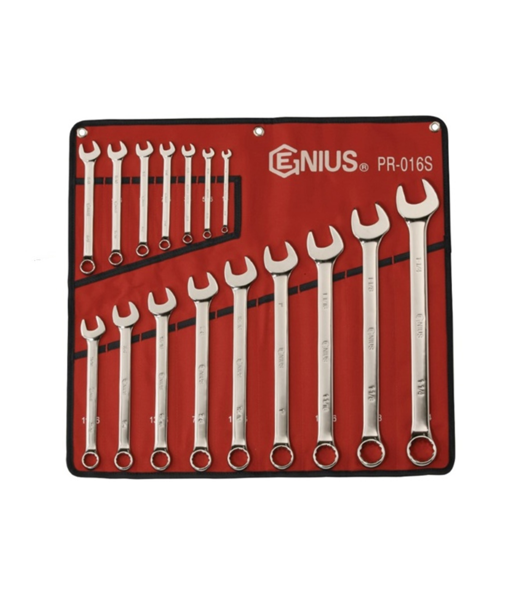 Chei combinate fixe-inelare in inch 1/4" - 1-1/4" Genius Tools (16 piese) Chei combinate fixe-inelare in inch 1/4" - 1-1/4" Genius Tools (16 piese)