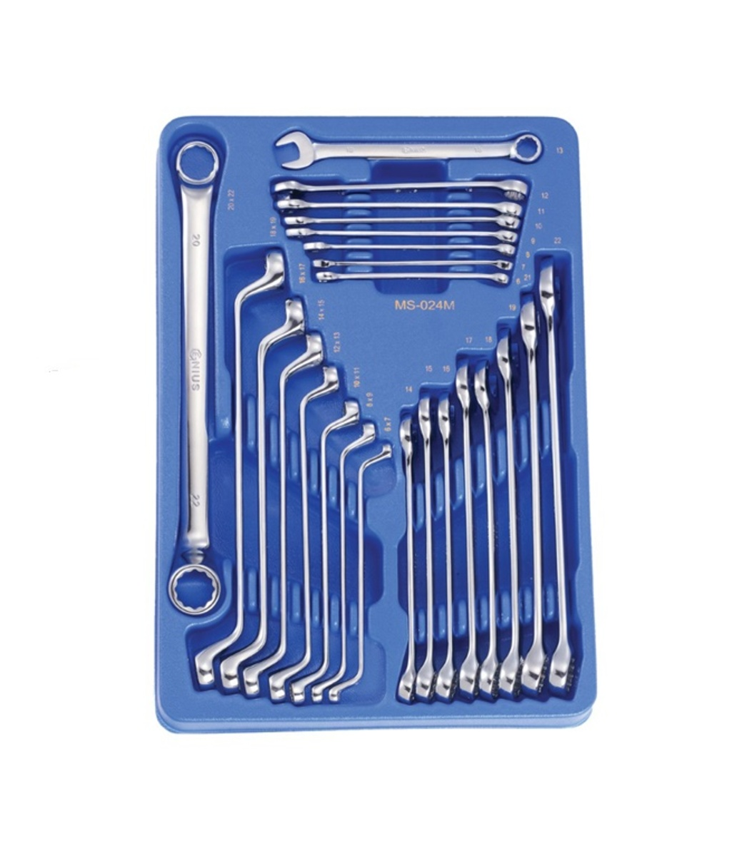 Trusa de chei combinate / inelare cotite 6 - 22mm Genius Tools 24 piese Trusa de chei combinate / inelare cotite 6 - 22mm Genius Tools 24 piese