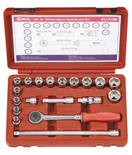 Trusa tubulare si accesorii 3/8" Genius Tools 19 piese Trusa tubulare si accesorii 3/8" Genius Tools 19 piese