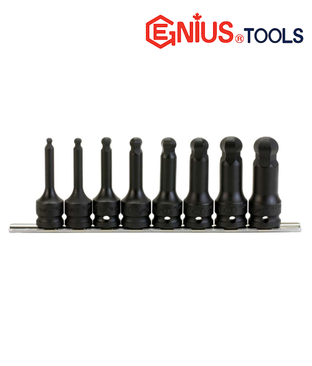 Set imbus hexagonal cu bila de impact 1/2" 5mm - 19mm Genius Tools