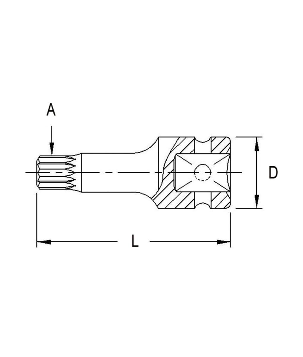 Cap XZN-Spline de impact 1/2" - M6 Genius Tools