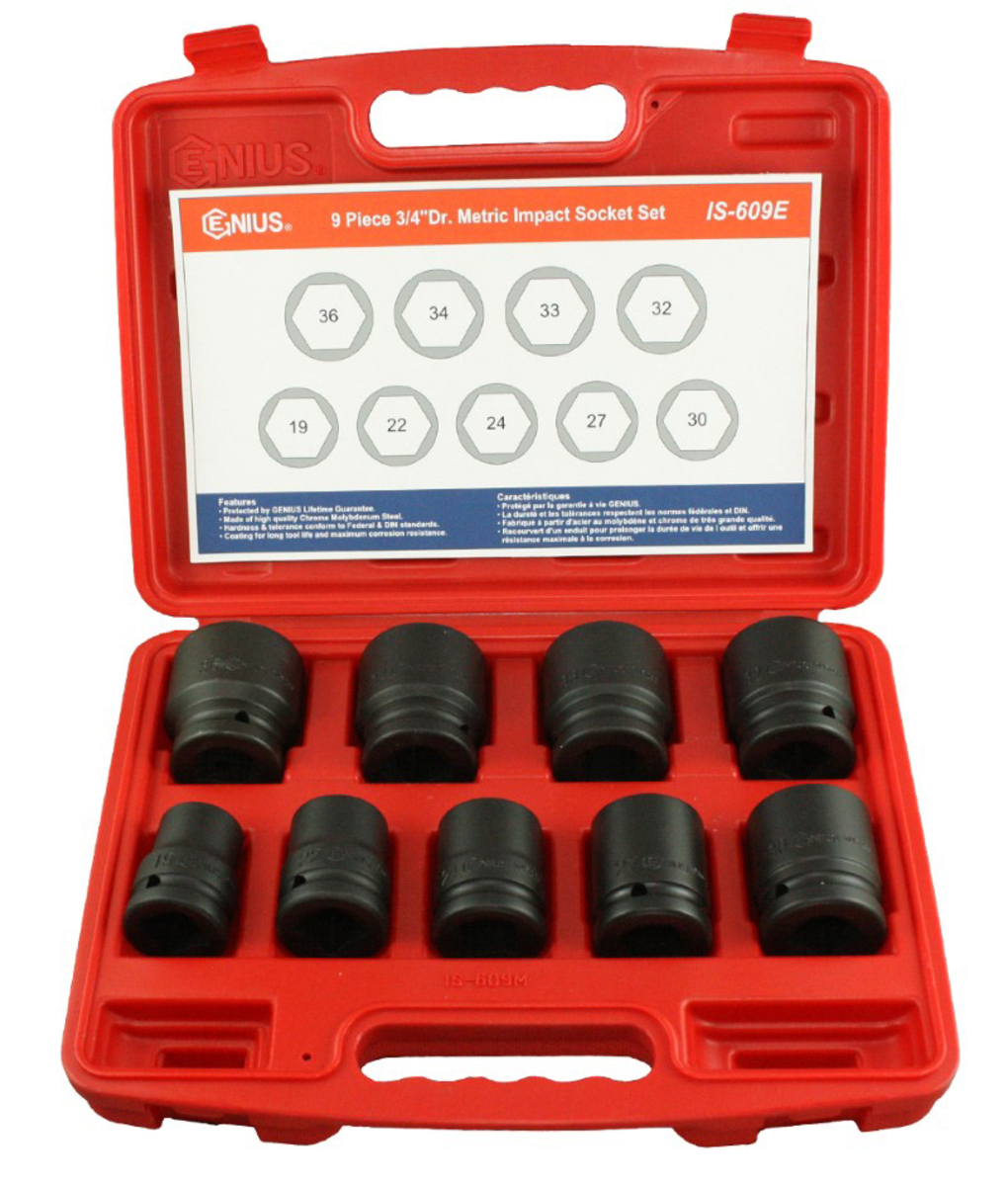 Set tubulare de impact profesionale 3/4" 19 - 36mm Genius Tools Set tubulare de impact profesionale 3/4" 19 - 36mm Genius Tools