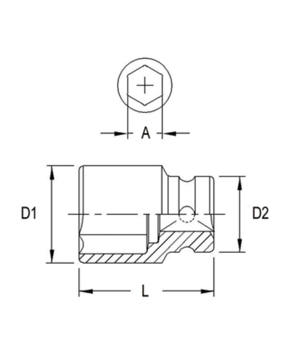 Tubulara de impact scurta 1/2" - 5/16" in 6 colturi Genius Tools