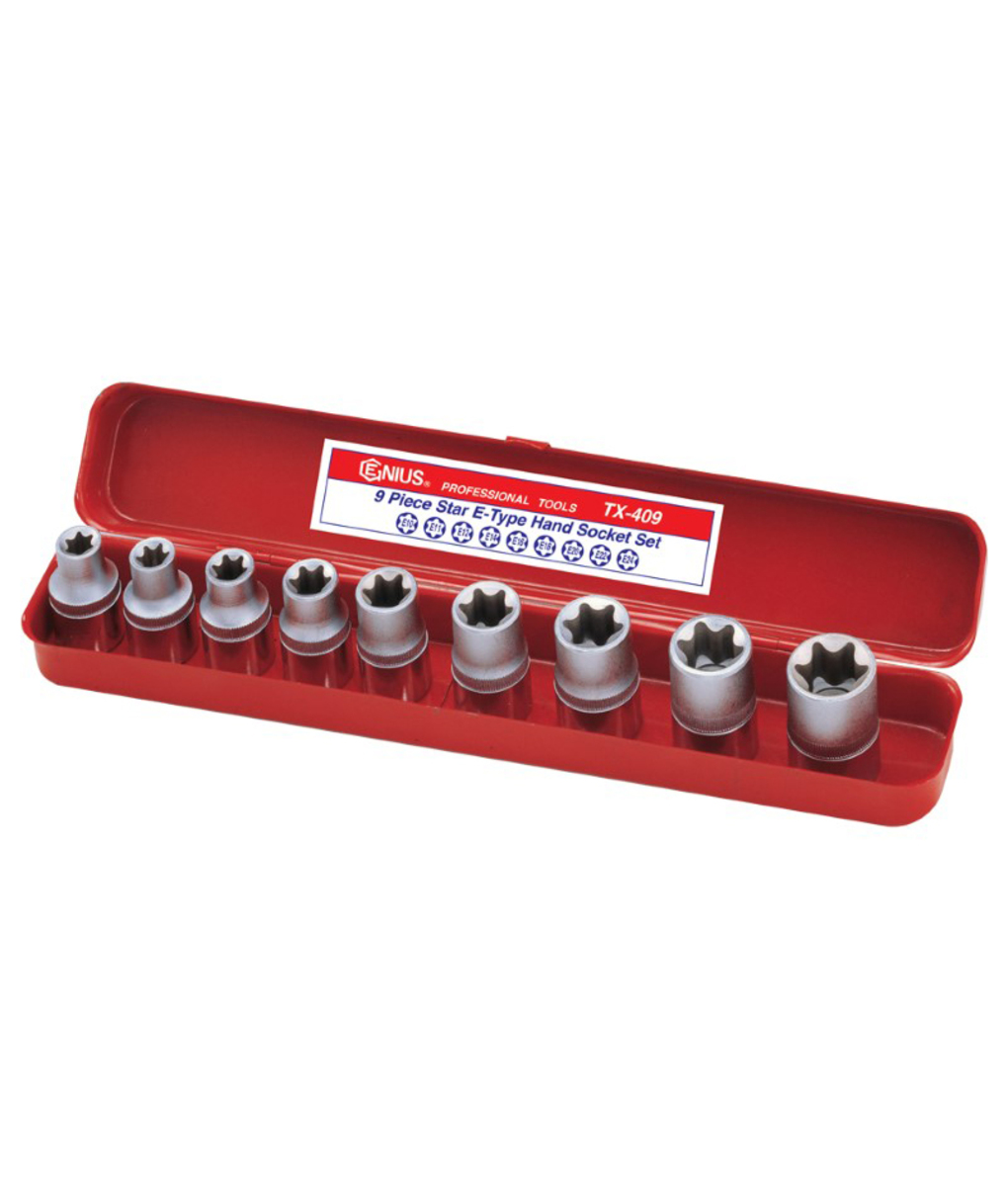 Set tubulare 1/2" Crom-Vanadium E-10 - E-24 Genius Tools