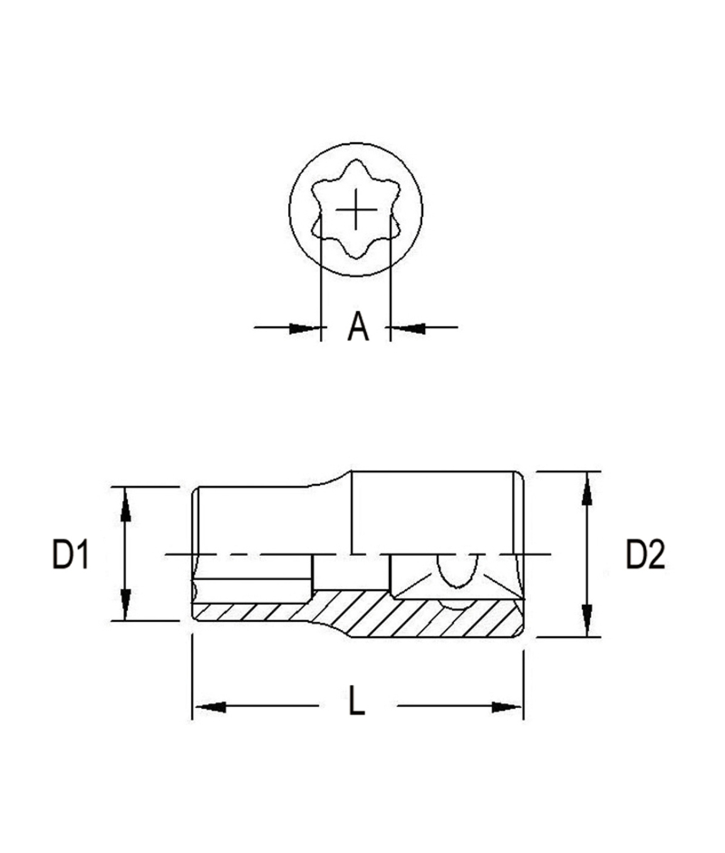 Tubulara din Crom-Vanadium 1/4” - E-5 Genius Tools Tubulara din Crom-Vanadium 1/4” - E-5 Genius Tools