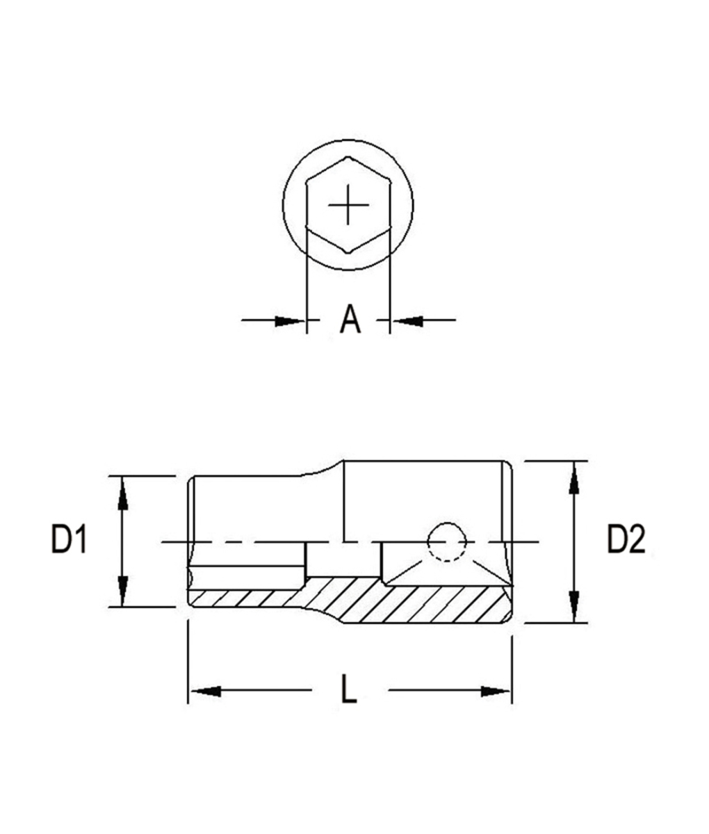 Cheie tubulara scurta 1/4" - 10mm in 6 colturi Genius Tools