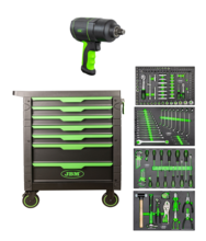 Pachet Dulap de scule cu 7 sertare+ Pistol de impact 1/2" 1200Nm+Set 4 module de scule JBM Serie476 Pachet Dulap de scule cu 7 sertare+ Pistol de impact 1/2" 1200Nm+Set 4 module de scule JBM Serie476