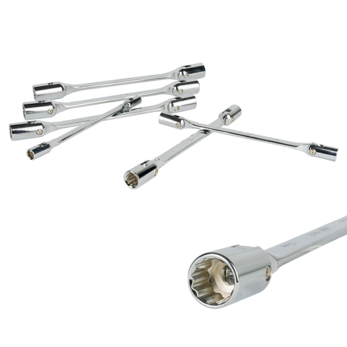 Set chei cu tubulara articulate 12 colturi 8-19mm 6 piese JBM 51659 Set chei cu tubulara articulate 12 colturi 8-19mm 6 piese JBM 51659