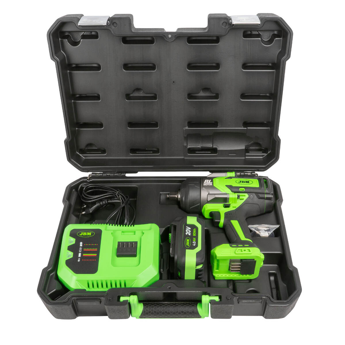 Pistol de impact 1/2" 1300Nm cu 1 acumulator Li-Ion 20V 4.0Ah JBM JBM-60044C Pistol de impact 1/2" 1300Nm cu 1 acumulator Li-Ion 20V 4.0Ah JBM JBM-60044C