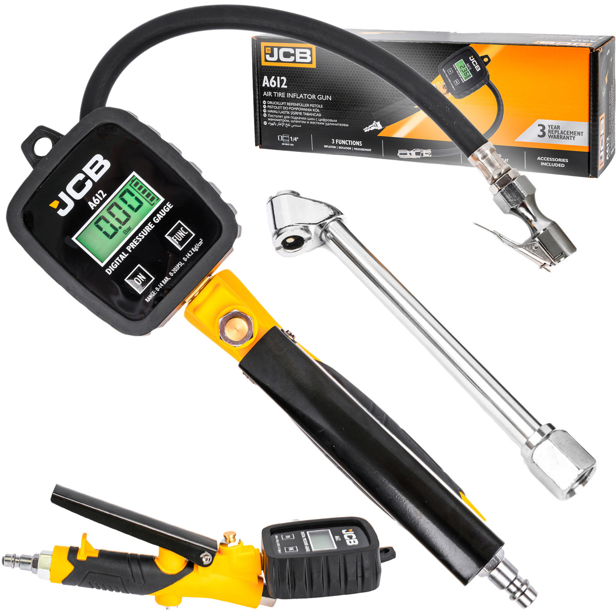 Pistol pentru umflat roti cu manometru digital 0 - 14Bar JCB JCB-A612
