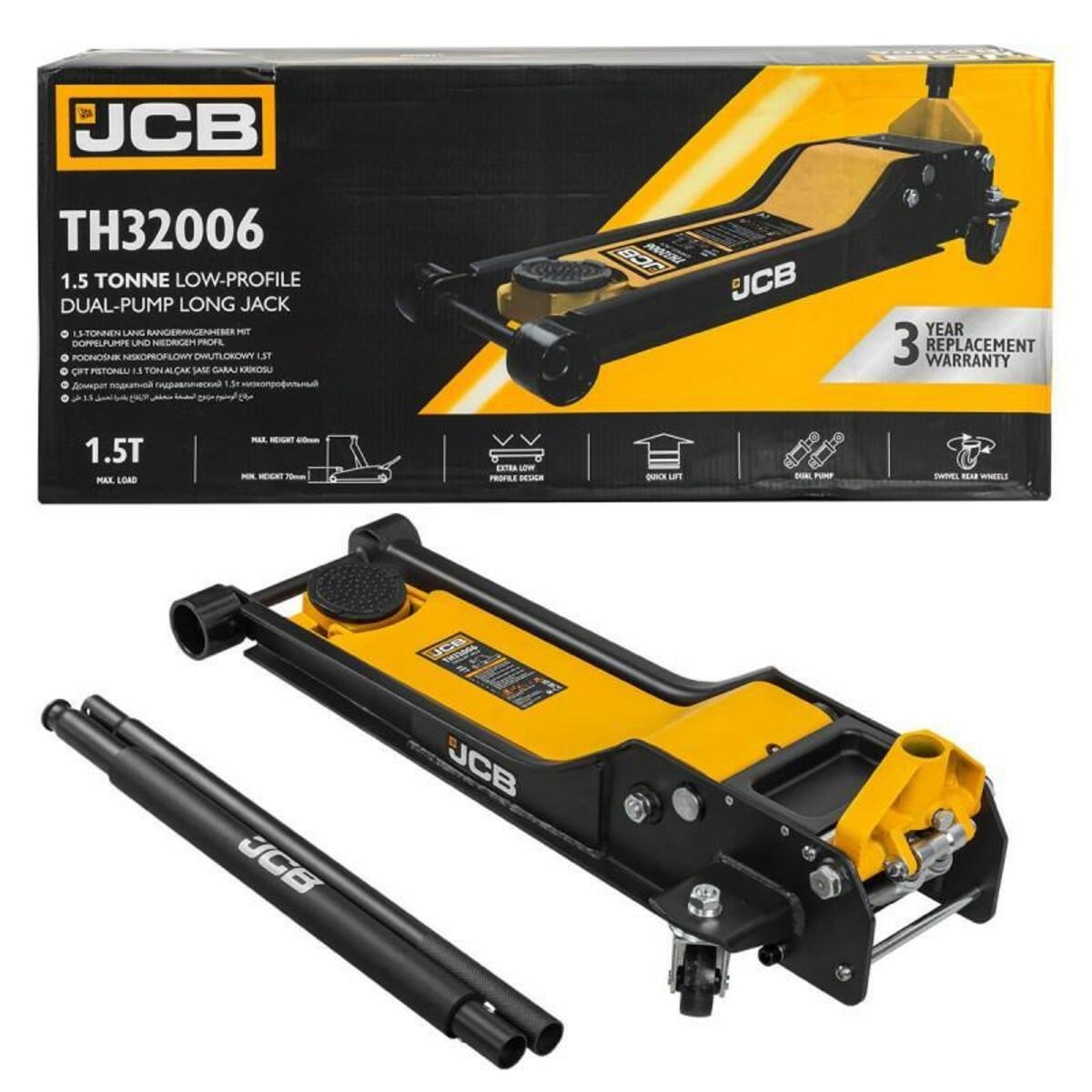 Cric crocodil hidraulic profesional 1.5 tone cu garda joasa - Lung / 70-610mm JCB Tools JCB-TH32006 Cric crocodil hidraulic profesional 1.5 tone cu garda joasa - Lung / 70-610mm JCB Tools JCB-TH32006