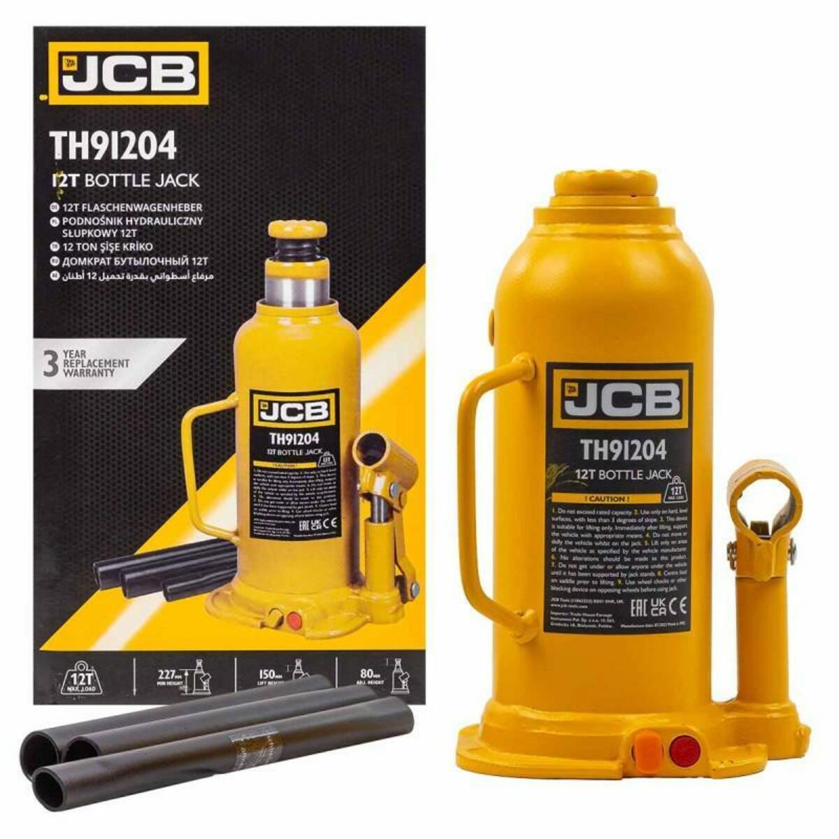 Cric hidraulic profesional tip butelie 12 tone 222-450mm JCB Tools JCB-TH91204 Cric hidraulic profesional tip butelie 12 tone 222-450mm JCB Tools JCB-TH91204