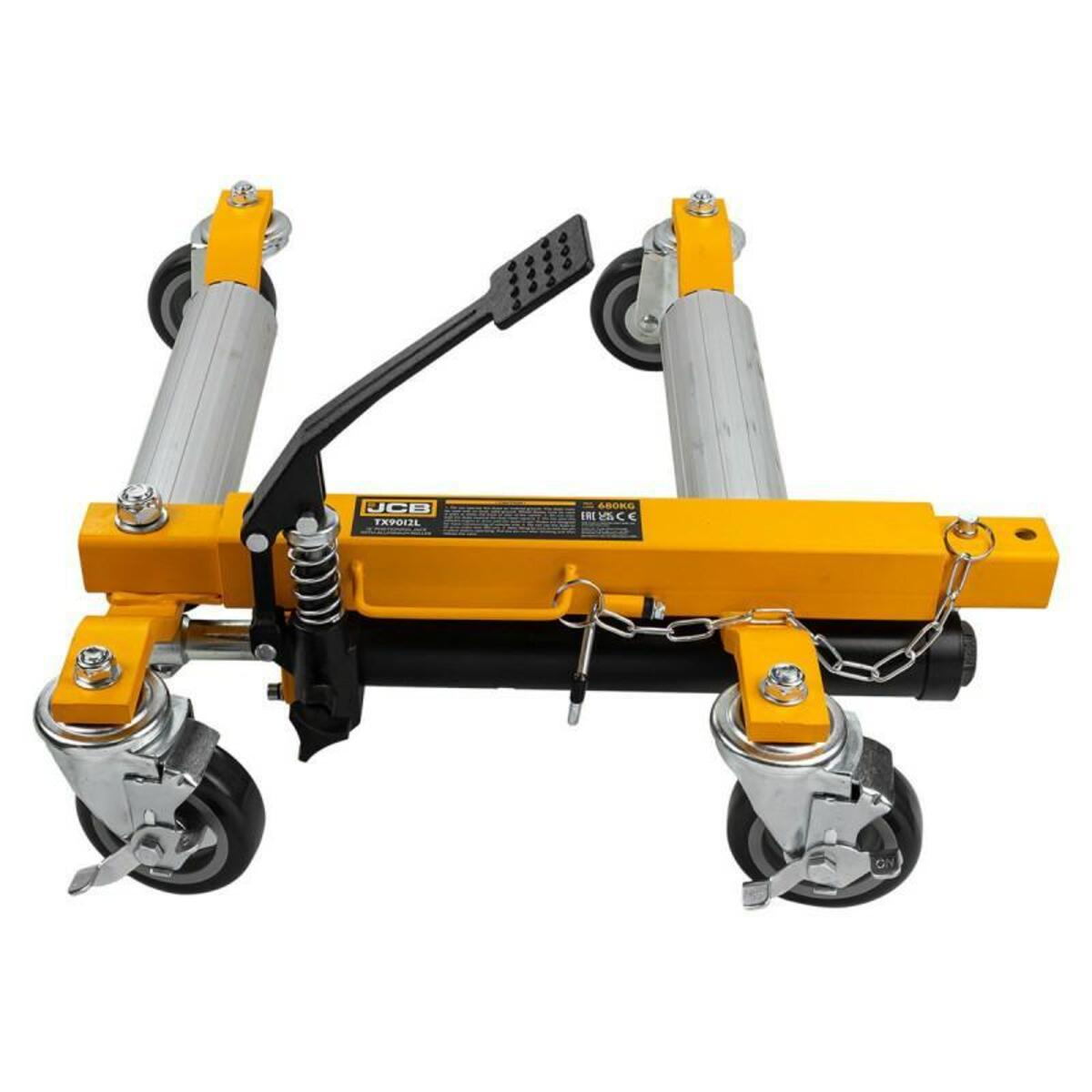 Carucior pentru masini imobilizate cu actionare hidraulica 680 Kg cu role din aluminiu JCB TOOLS JCB-TX9012L Carucior pentru masini imobilizate cu actionare hidraulica 680 Kg cu role din aluminiu JCB TOOLS JCB-TX9012L