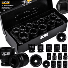 Trusa chei tubulare de impact scurte 1/2" in 6 colturi 10 - 24mm JCB TOOLS JCB-4129-5MPB Trusa chei tubulare de impact scurte 1/2" in 6 colturi 10 - 24mm JCB TOOLS JCB-4129-5MPB