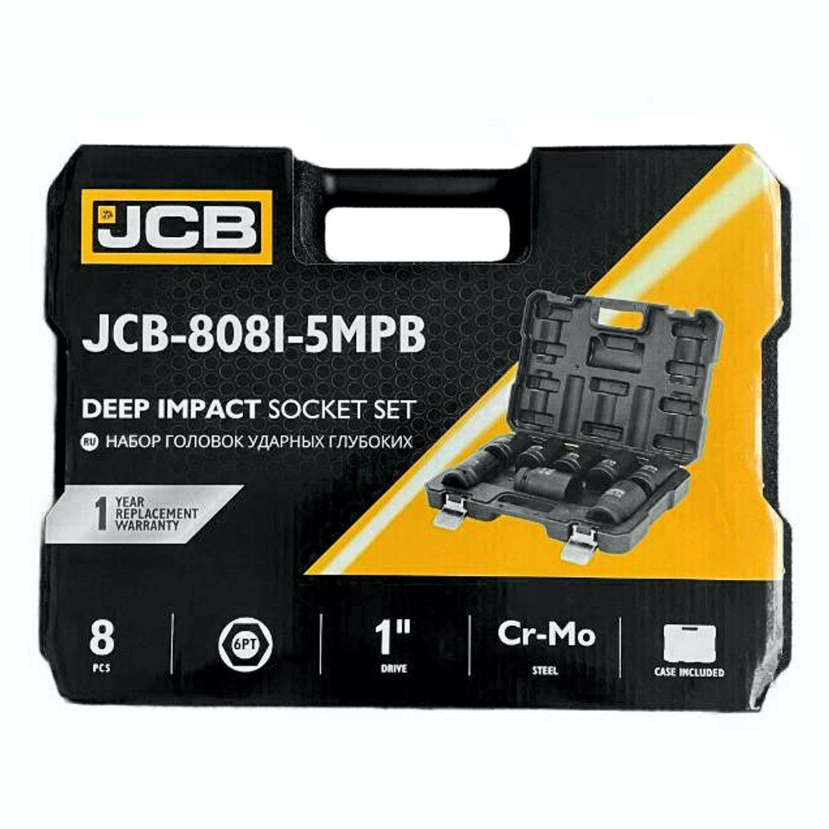 Set tubulare lungi de impact profesionale 1" 22 - 41mm JCB Tools JCB-8081-5MPB Set tubulare lungi de impact profesionale 1" 22 - 41mm JCB Tools JCB-8081-5MPB