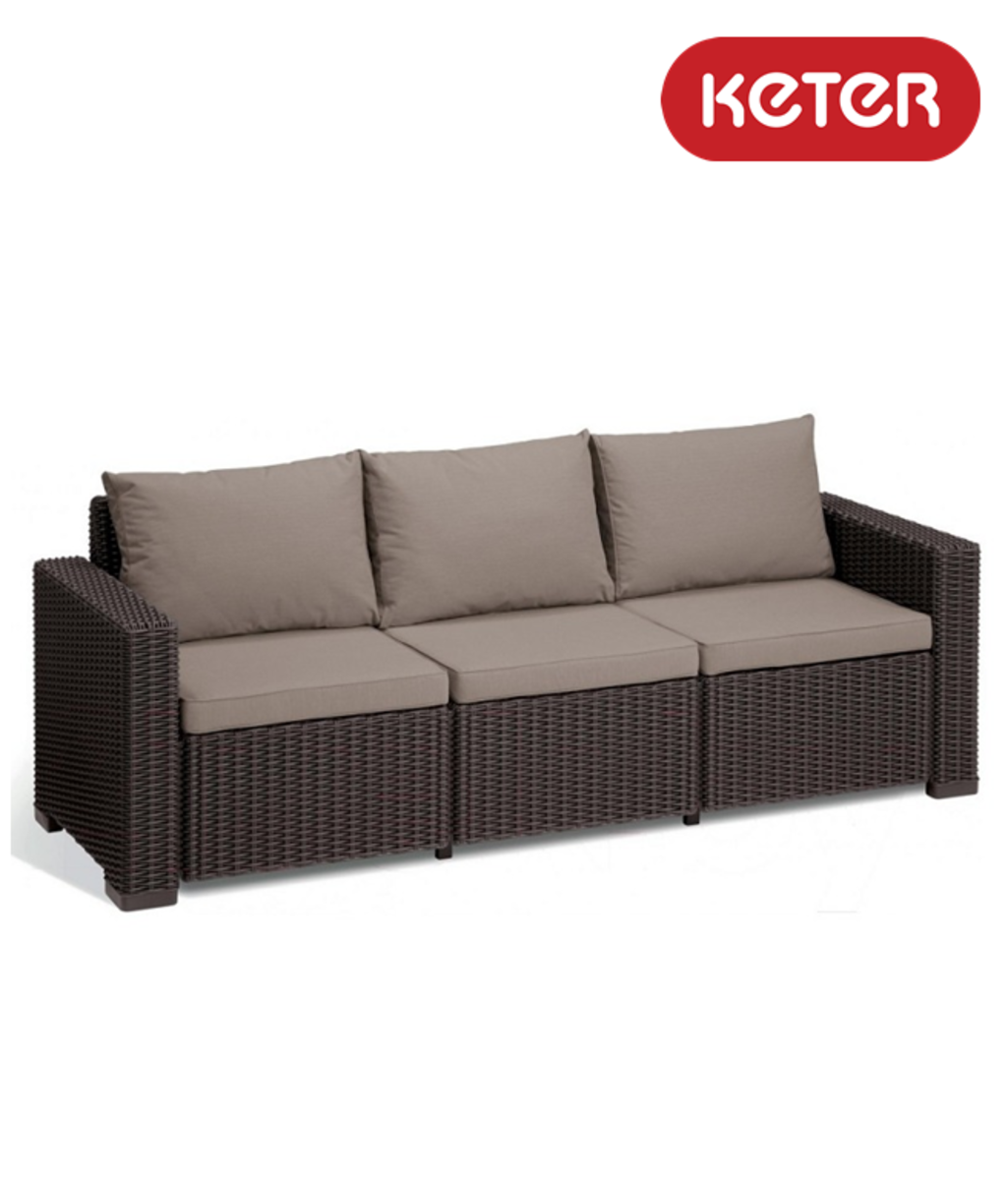 Canapea cu 3 locuri maro California Keter 231641